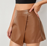 Wickel-Skort Tyra aus Kunstleder - Kamel